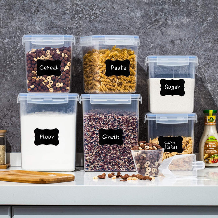 Prep & Savour Flour Sugar Containers Set, 8 Piece Airtight Food Storage Containers With Lids For